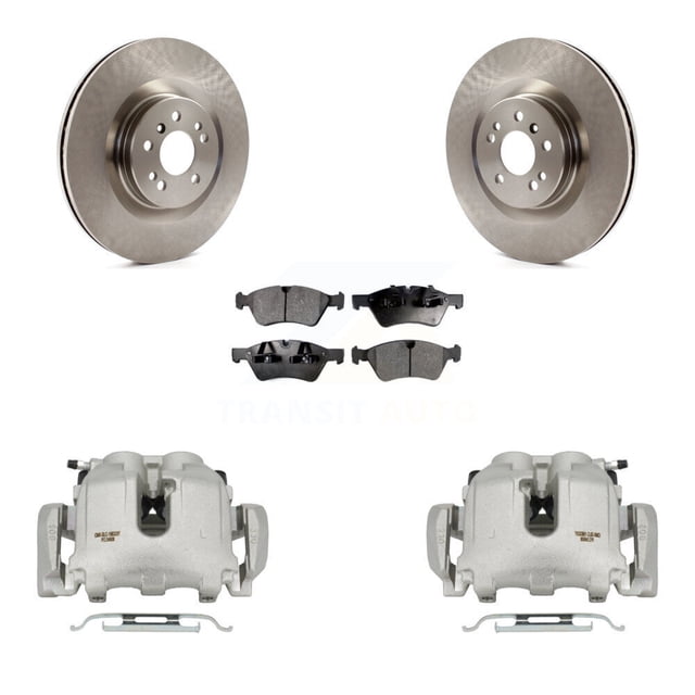 Transit Auto Front Disc Brake Caliper Rotors and Semi-Metallic Pads Kit for Car Mercedes-Benz ML350 R350 KC8-100180P