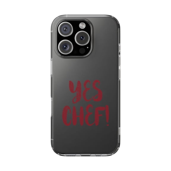 DistinctInk Clear Hybrid Case for Apple iPhone 16 Pro (6.3" Screen) - Yes Chef - Lightweight Grip