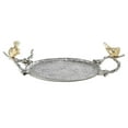 thumbnail image 2 of A&B Home Handles and Birds Adorning Aluminum Serving Platter Tray, 2 of 6