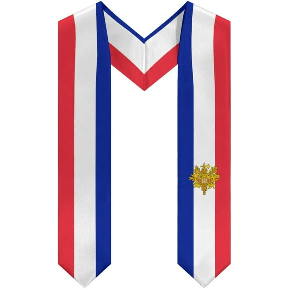 Emblem of France Graduation Stole Shawl Sash Honor For Study Aboard International Students