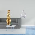 thumbnail image 2 of Escultura De Guepardo Pensador Abstracto Dorado, Adorno Decorativo De Mesa Para Centro De Mesa, Para Oficina, Hogar, Sala De Estar, Estantería., 2 of 8