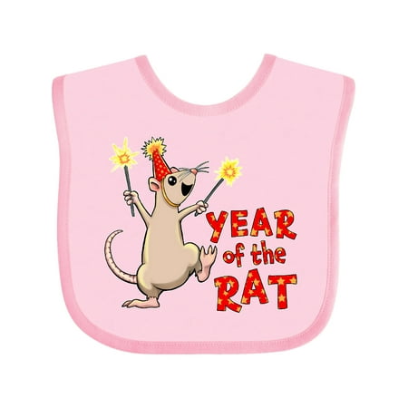 

Inktastic Year of the Rat with Sparklers in Red Party Hat Gift Baby Boy or Baby Girl Bib