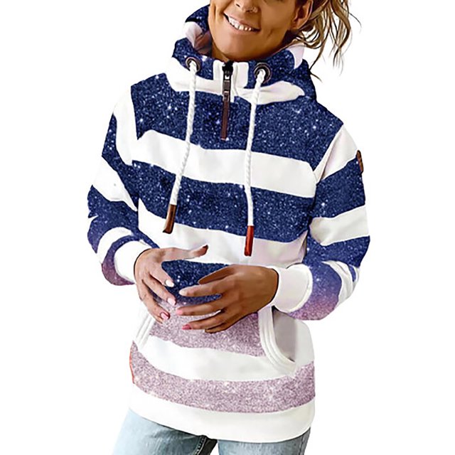 Jersey cálido de invierno para mujer, sudaderas informales de manga larga, prendas de vestir con capucha y cordón a la moda con bolsillos Pompotops gfhjh7647
