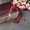 thumbnail image 4 of BLING Pulsera de protección de Hilo Rojo Negro Cruz Trenzada Hecha a Mano Acero Inoxidable Lado Fe Esperanza Bendito Envoltura Brazalete joyería religiosa, 4 of 4