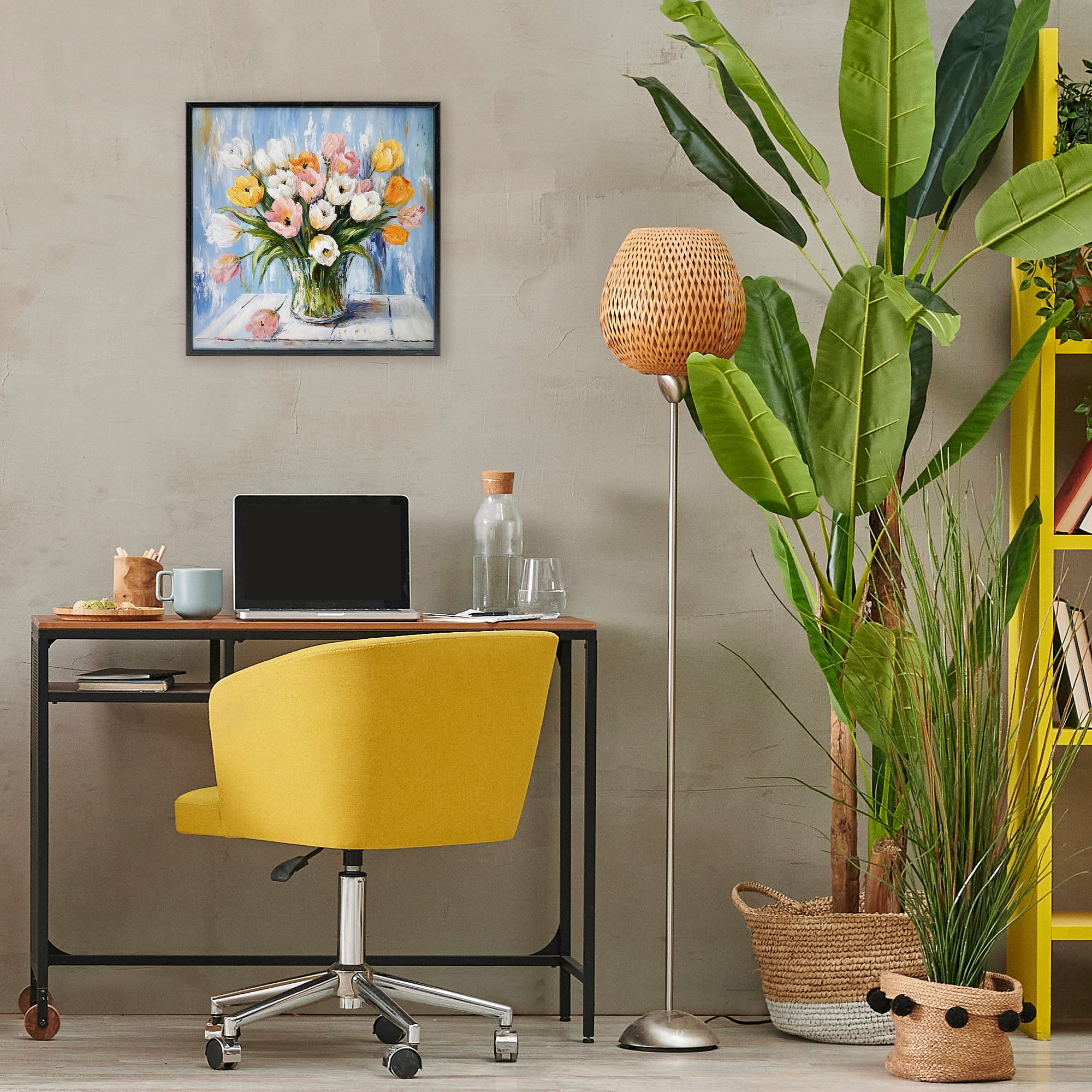Stupell Industries Her Cottage Garden Tulips Black Framed Giclee Art, design by Tina LeCour