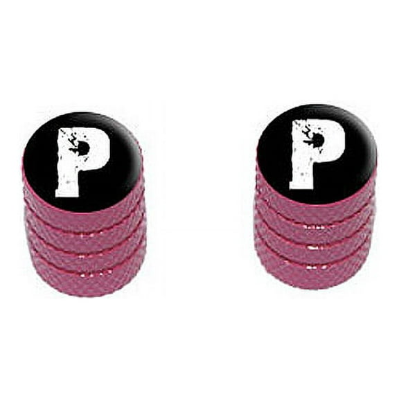 P Letter Distressed - Bike Valve Stem Caps