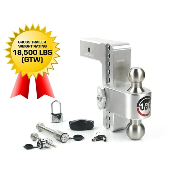 Weigh Safe 180 Hitch Ltb8 2 5 Set 8 Drop Hitch 2 5 Receiver 18 500 Lbs Gtw Adjustable Aluminum Hitch Ball Mount Stainless Steel Combo Ball Keyed Alike Receiver Pin Coupler Lock Padlock