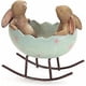thumbnail image 1 of Laughing Bunny Rabbits Rocking in an Easter Egg Cradle Spring Easter Decoration Vintage Rustic Country Bunnies Rabbit Figurine Statue (Bunnies in a Cr, 1 of 4
