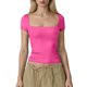 thumbnail image 2 of Xuyuer Women's Fashion Short Sleeve Solid Color Casual Fitted T-Shirts, Suitable For Summer, 2 of 6