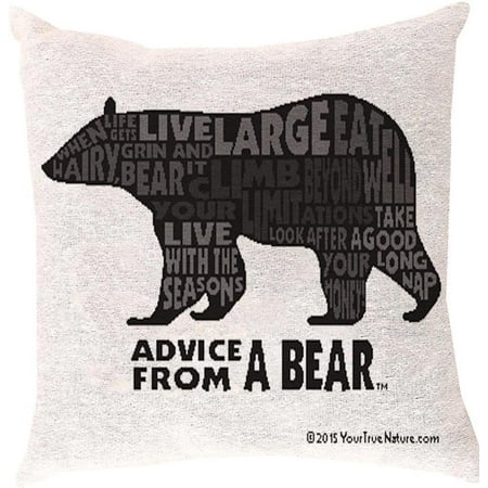 Pair Of Advice From A Bear Typography Throw Pillows 17 Inches