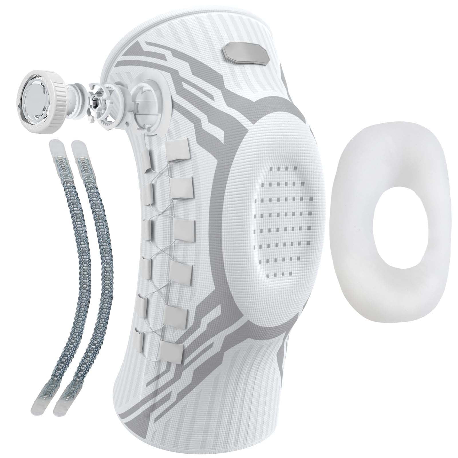 Knee Brace, Micro-Adjustment Dial System, Adjustable Knee Support Brace, Breathable Anti-Slip Compression Brace with Honeycomb Silicone Pad for Running, Workout, Hiking, Men & Women