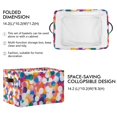 thumbnail image 2 of Yayeee Canvas Storage Basket with Handles for Shelves Fabric Bins Closet Organizer, White Colorful Circles, 2 of 8
