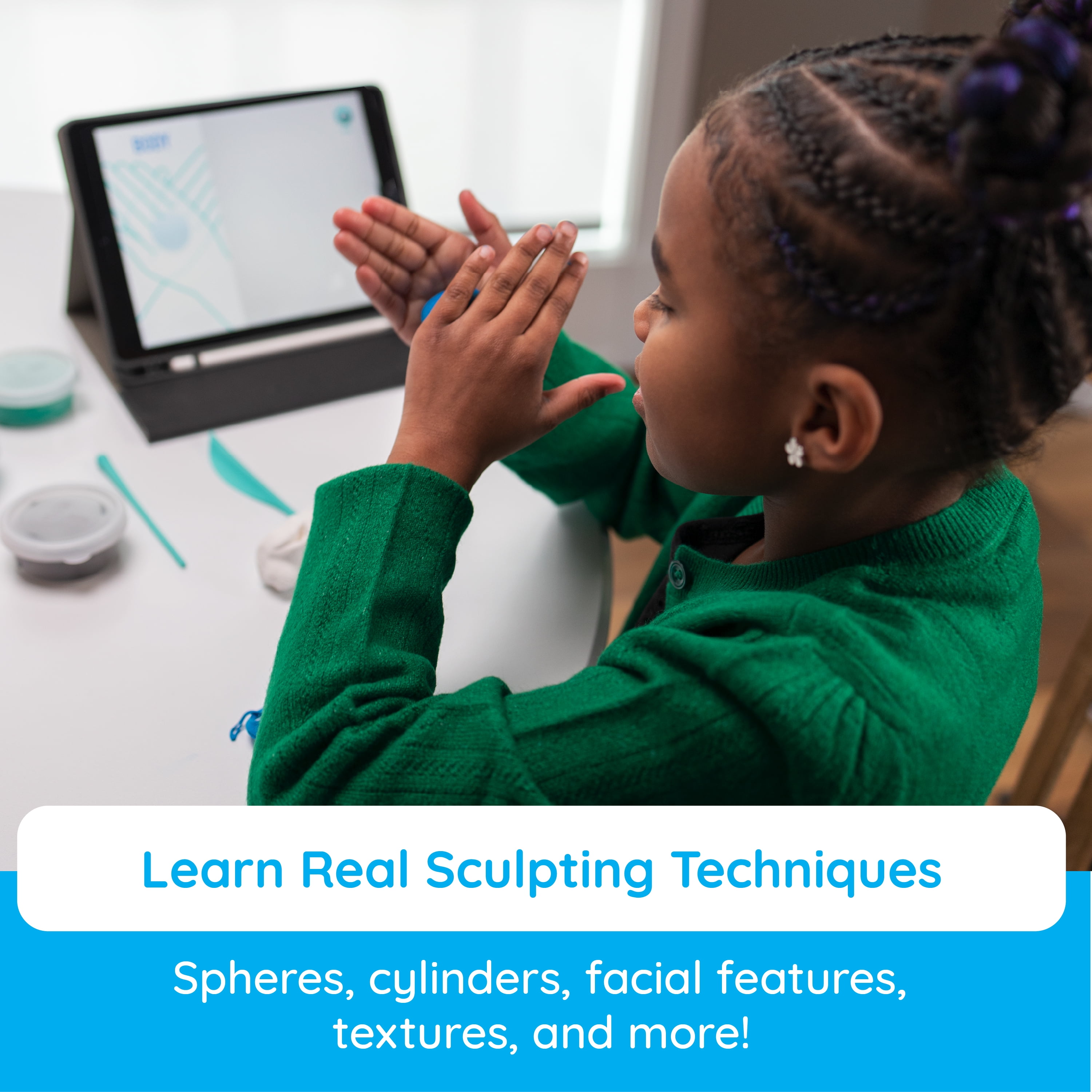 Hey Clay Nice Ice Cream, Air Dry Clay Kit with Interactive App for Kids & Tweens