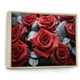 thumbnail image 2 of Designart "Red Grey Rose magic Beauty" Floral Floater Framed Wall Art Living Room, 2 of 7