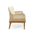 thumbnail image 6 of Inkwood Acacia Wood Outdoor Chat Set with Cushion, Teak, Light Brown, and Beige, 6 of 14