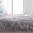 thumbnail image 2 of YJ.GWL Fluffy Faux Sheepskin Plush Area Rug Soft Fuzzy Rugs Floor Carpet for Bedroom Living Room,3'x 5',Gray, 2 of 6