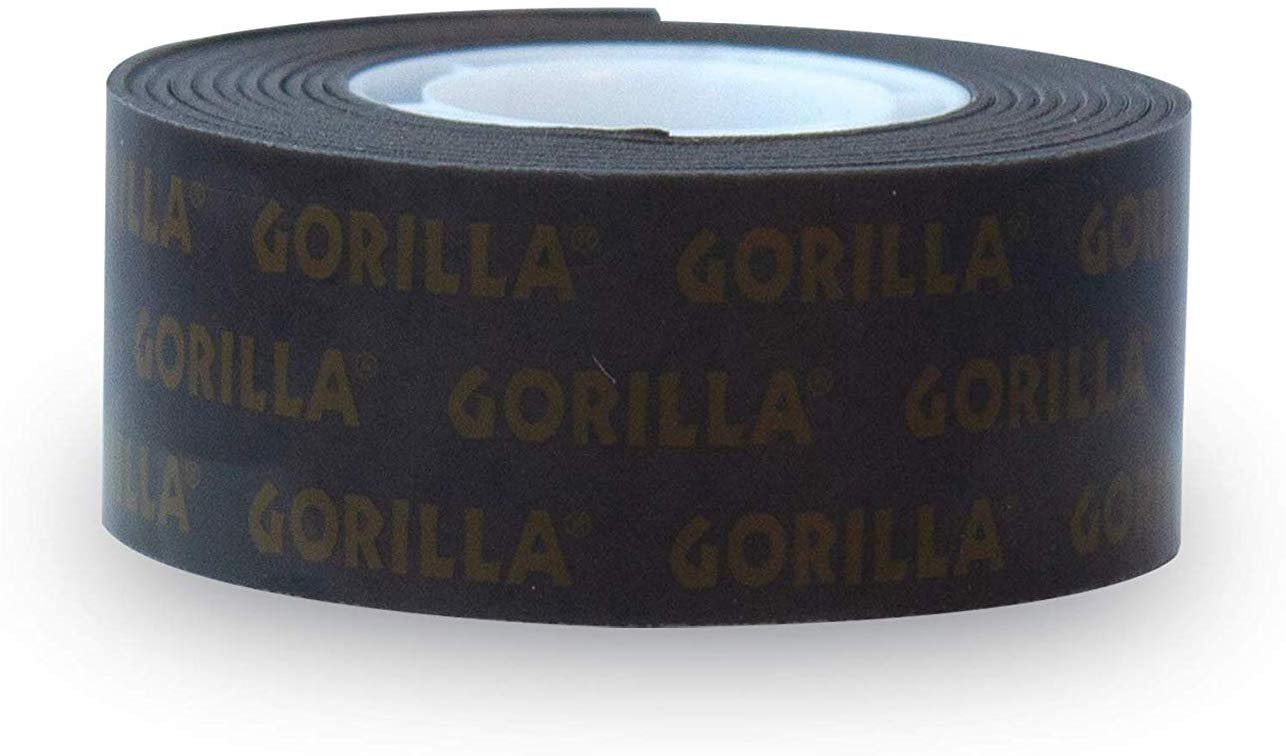Gorilla Heavy Duty Double Sided Mounting Tape, 1" x 60", Black, Pack of 7 — Residential Use, Standard Application