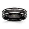 thumbnail image 1 of Bague Rainurée et Polie de 7 Mm en Acier Inoxydable Noir 10 Dimensions, 1 of 6