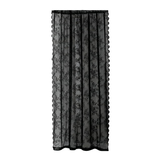 Cortina de tul de encaje, gasa, diseño retro, creativa, elegante, ligera, estilo campestre. Estilo D
