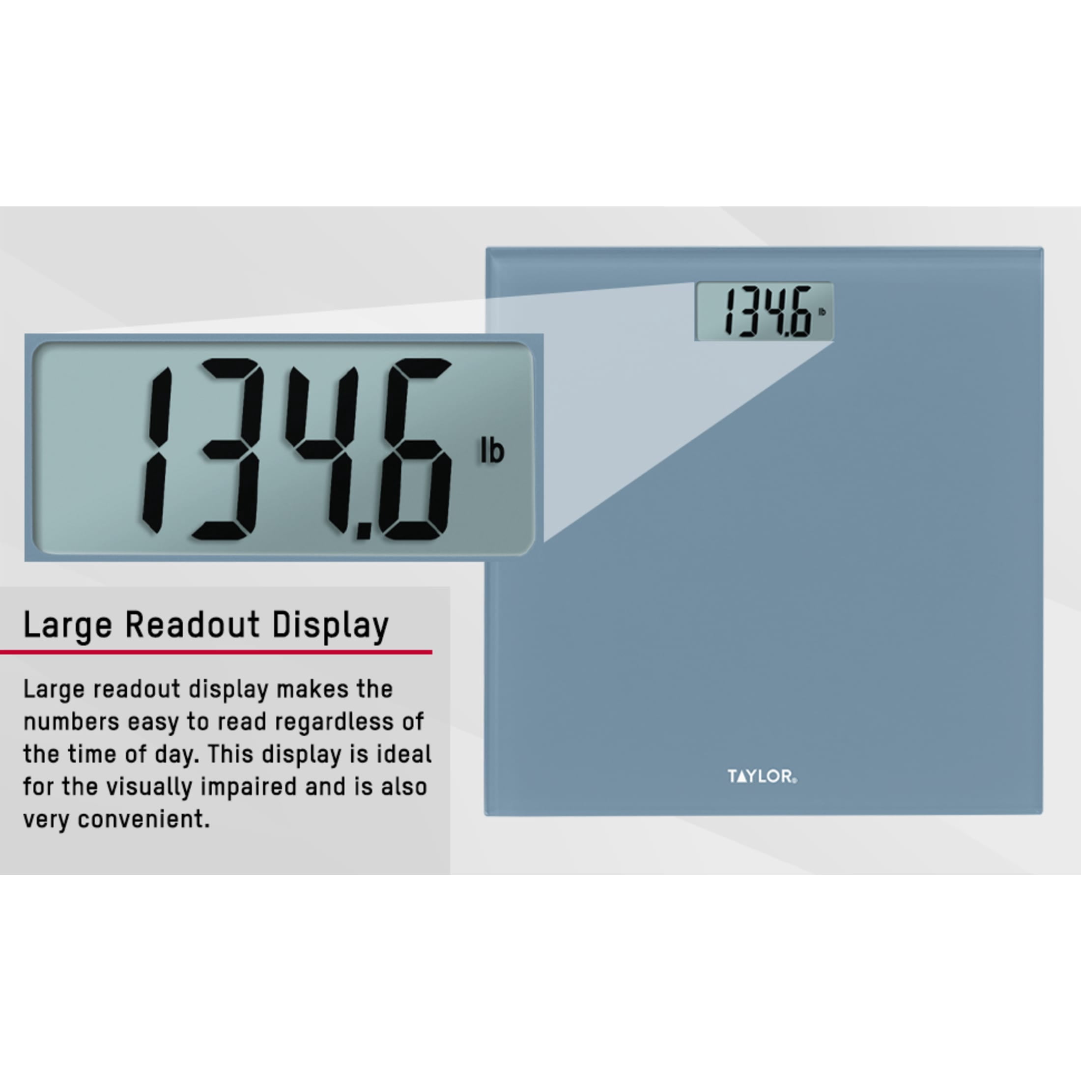 Taylor Digital Glass Bath Scale, Slate Blue