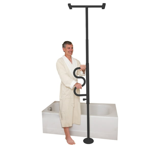 Stander Security Pole and Curve Grab Bar, Elderly Tension Mounted Floor
