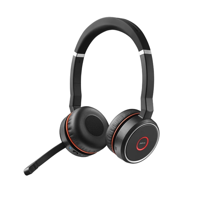 Jabra Evolve 75 SE, Link380a UC Stereo - Auriculares Bluetooth con micrófono con cancelación de ruido, batería de larga duración y conectividad dual - Funciona con todas las demás plataformas - Negro