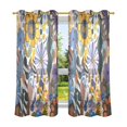 thumbnail image 6 of Yayeee Window Curtains Set of 2 for Living Room Light Filtering 63"x42", Purple Flowers, 6 of 7