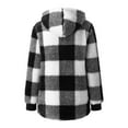 thumbnail image 3 of Women's Plaid Hooded Jacket Soft Comfortable Long Sleeve Zipper Front Loose Fit Outerwear With Pockets For Casual Wear, 3 of 4