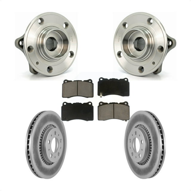 Transit Auto Ensemble de Roulement de Moyeu avant Rotors de Frein à Disque Enduits et Plaquettes en Céramique pour Voiture 2005-2007 Volvo V70 R avec Rotor de 305mm KBB-121502