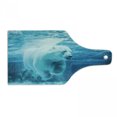 thumbnail image 1 of Bear Cutting Board, Arctic Polar Bear Dipping into Water Swimming Ursus Maritimus Underwater View, Decorative Tempered Glass Cutting and Serving Board, Wine Bottle Shape, Blue Pale Blue, by Ambesonne, 1 of 1