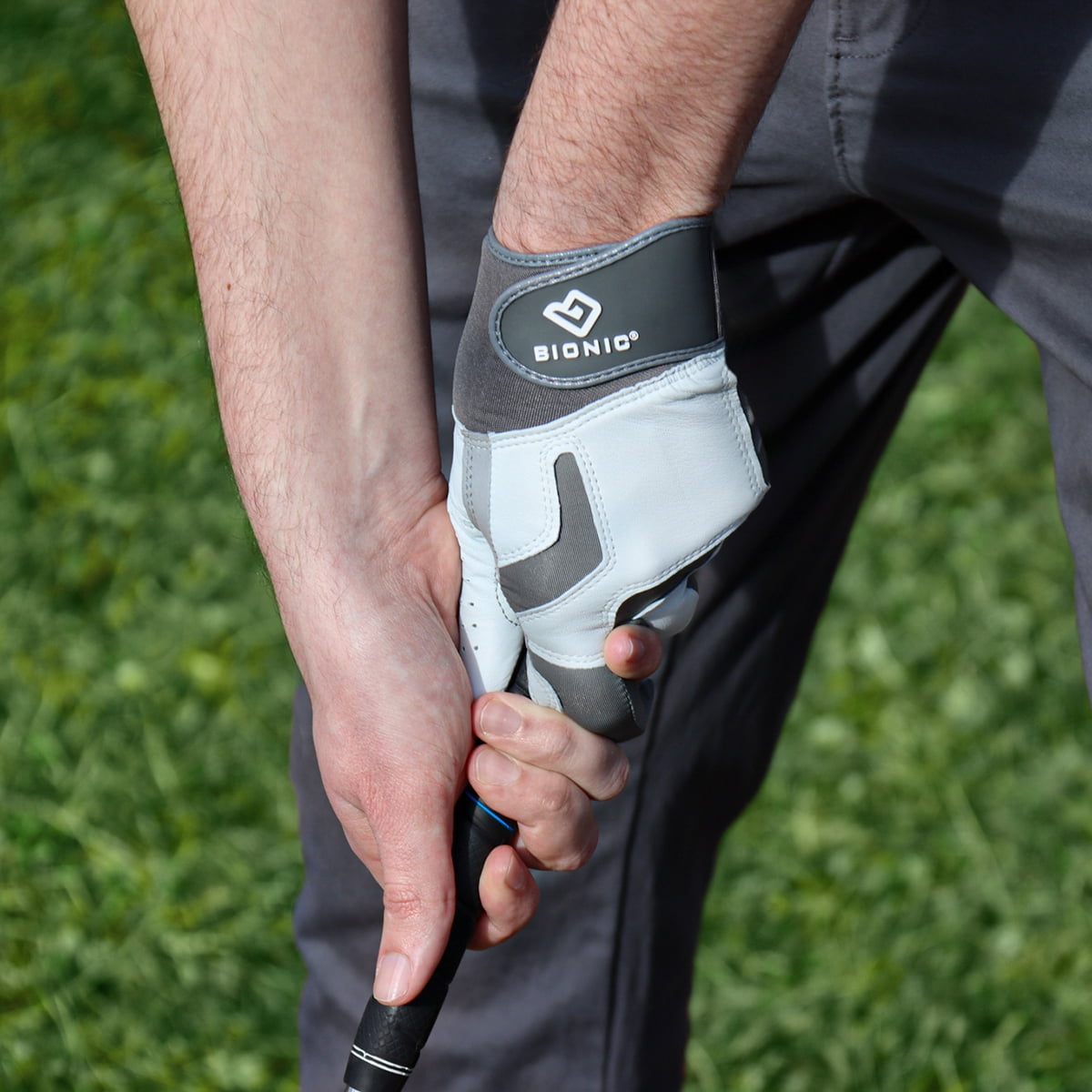 Bionic Men's Left Hand Relief Grip 2.0 Golf Glove - Large - Silver