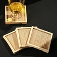 thumbnail image 2 of Cocktail Coaster Beverage Dining Table Coasters Oriental Tea Tray Wood Square for Drinks, 2 of 6