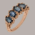 thumbnail image 2 of LBG British Made 14k Rose Gold Natural Sapphire Womens Eternity Ring - 33 size options - Size 5.5, 2 of 8