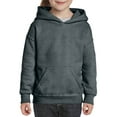 thumbnail image 1 of Gildan Youth Heavy Blend Hooded Sweatshirt, L, Dark Heather, 1 of 2