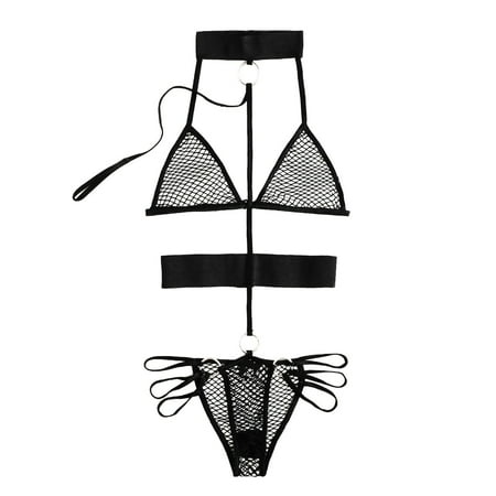 RUTAYY Women Ultra Thin Fashion Mesh Strap Lingerie Jumpsuit Lingerie Home Intimates Stylish