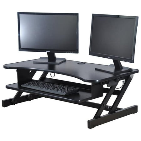 Deluxe Adjustable Stand Up Desk Riser 37 Quot W Top Pull Out