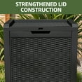 thumbnail image 5 of Uforic Outdoor Lockable 32 Gal Resin Deck Box, Storage Box with Lockable Lid & Side Handles, Black, 5 of 7