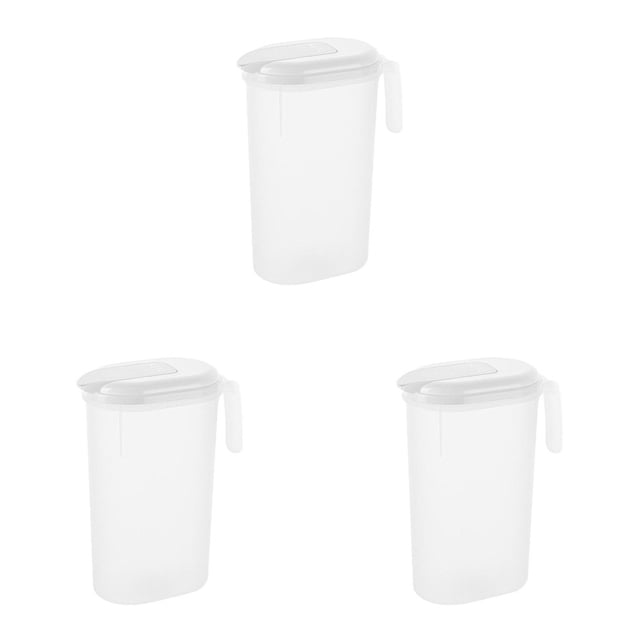 AMERTEER Large Airtight Plastic Jar with Lid and Locking Handle 1.5L 50oz Slim Design for Refrigerator Door Perfect for Water Coffee Lemonade Iced Tea and Juice Dishwasher Freezer Ideal f