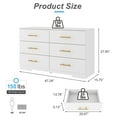thumbnail image 6 of Yardi Yard Drawer Dresser, 6 Wooden Drawers Storage Dresser, Modern Chest of Drawer for Bedroom, Living Room, White, 6 of 8