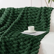 Whale Flotilla 50"x60" Throw Blanket for Couch with Expanded 3D-Jacquard Pattern, Fuzzy Soft Cozy Exquisite Blankets or All Season, Warm and Fluffy, Emerald Green