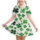 thumbnail image 1 of Niñas Vestido de Día de San Patricio Manga Corta Cuello Redondo Casual para 3-12 Años Niños Niños Verano, 1 of 8