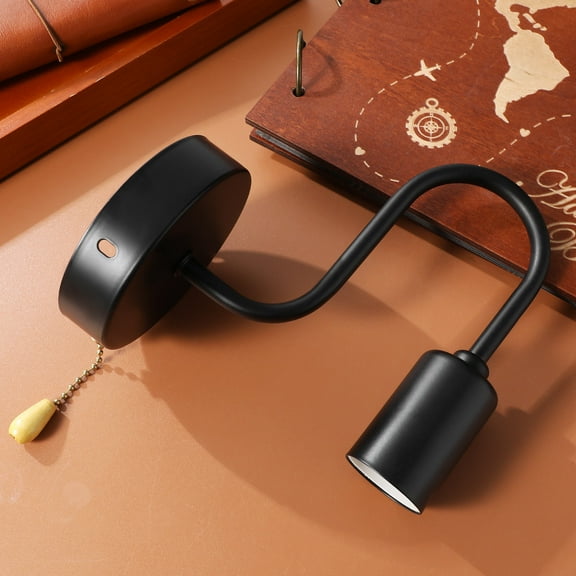 SOPOTUTU Vintage Style Indoor Wall Light with Iron Pull Chain Switch, Rustic Decorative Wall Lamp, 1 Piece