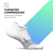 Feetures Elite Ultra Light Cushion Ankle Socks - Sport Sock with Targeted Compression - New White, L (1 Pair)