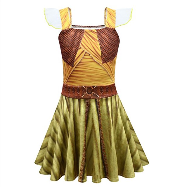 Vestidos de princesa Disney para niña, ropa de Cosplay de Raya, Vestido de manga voladora para fiesta, disfraz de Raya y el último Dragón, Verano Fivean unisex