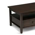 thumbnail image 6 of Warm Shaker Solid Wood 48 inch Wide Transitional Coffee Table in Tobacco Brown, 6 of 11