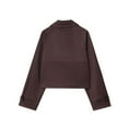thumbnail image 3 of TKLPEHG Womens Coats Double Breasted Long Sleeve Jackets Solid Color Casual Short Trench Coat (Brown,M), 3 of 8