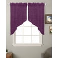 thumbnail image 2 of Purple Burlap Texture Swag Valances for Windows, Farmhouse Vintage Purple Rod Pocket Sheer Valances for Small Windows, Swag Toppers Light Filtering for Kitchen Living Room 2 Panels 36''x36'', 2 of 6