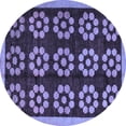 thumbnail image 1 of Ahgly Company Indoor Round Abstract Blue Modern Area Rugs, 8' Round, 1 of 4