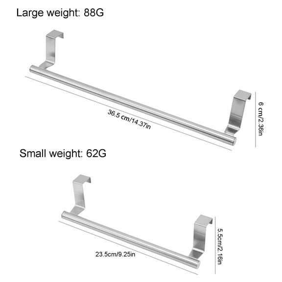 Rkxzt Stainless Steel Frame Stainless Steel Towel Rack Magnetic Perforation Hanging Bar for Cabinet Door Back 4 Colors 2 Sizes Tools/Office|Stainless