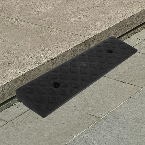 Hemobllo Black Plastic Door Threshold Ramp for Vehicle and Motorcycle Access